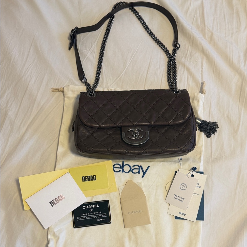 Chanel Dark Brown Quilted Shoulder Bag